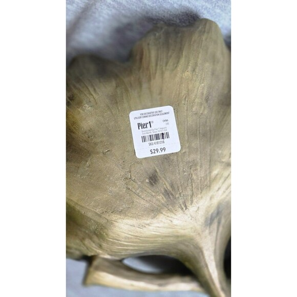 Pier 1 Decorative Tray/Bowl Ginkgo Biloba Leaves Living Room Entry Table 16 x 10 - Picture 9 of 11